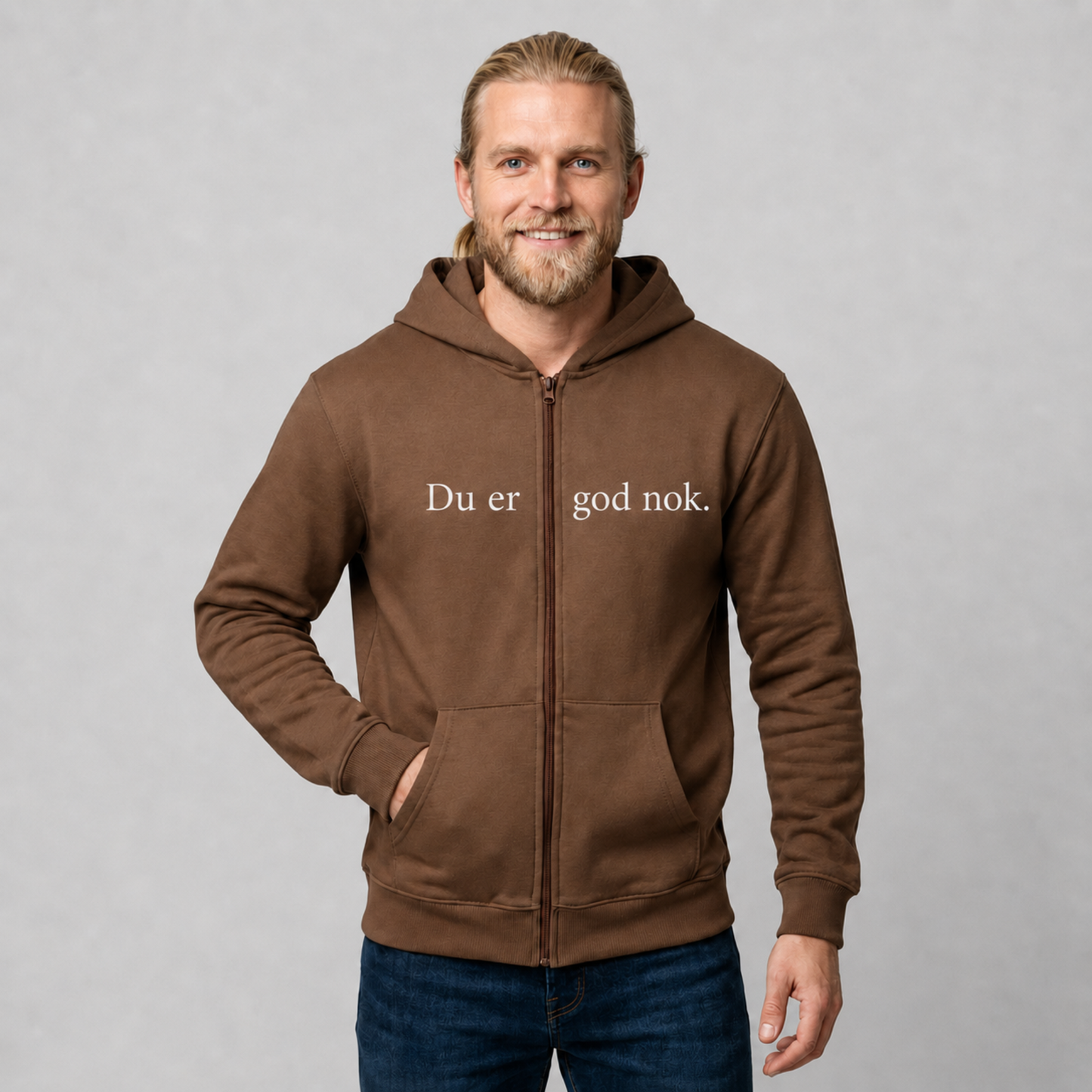 Du er god nok Zip-up hettegenser