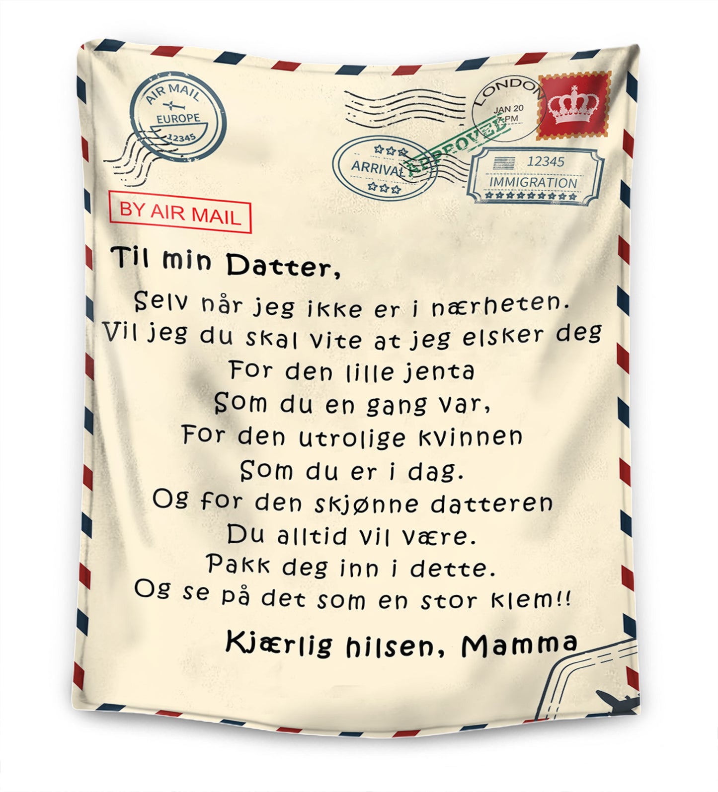 Mor - Til Min Datter / Til Min Sønn - Førsteklasses Pledd™ Ver 2