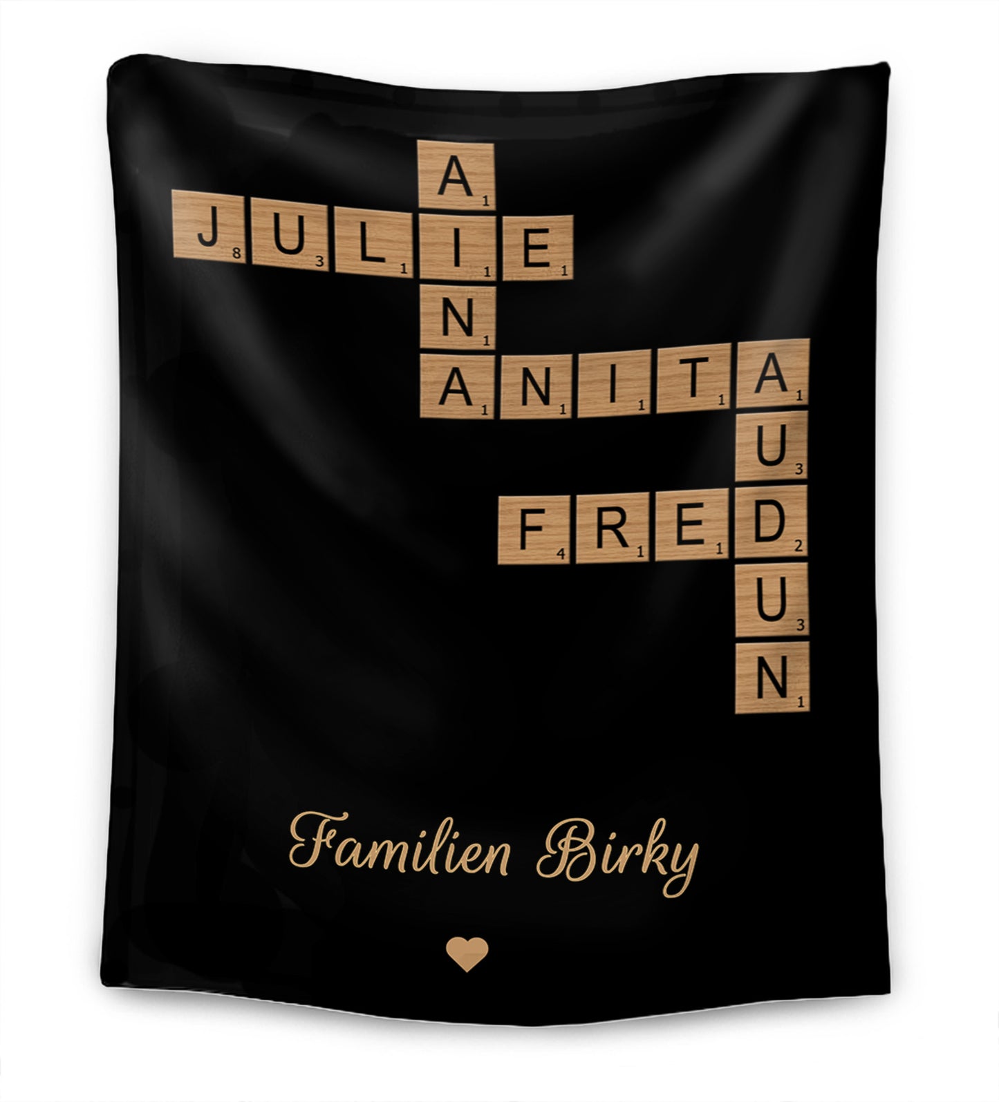 Personlig familiekryssordteppe – Tilpasset julegave til familien