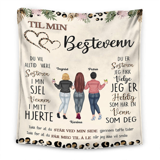 Til Min Bestevenn - Søsteren Av Min Sjel, Venn Av Mitt Hjerte - Personlig Premium Teppe - Versjon 2™