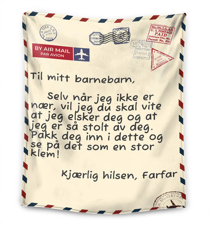 Bestefar/Farfar/Morfar – Til Mitt Barnebarn -Førsteklasses Pledd™ Ver. 3