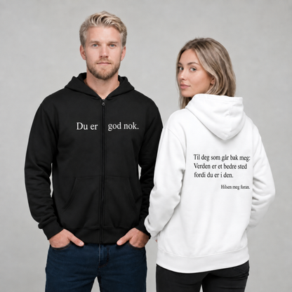 Du er god nok Zip-up hettegenser