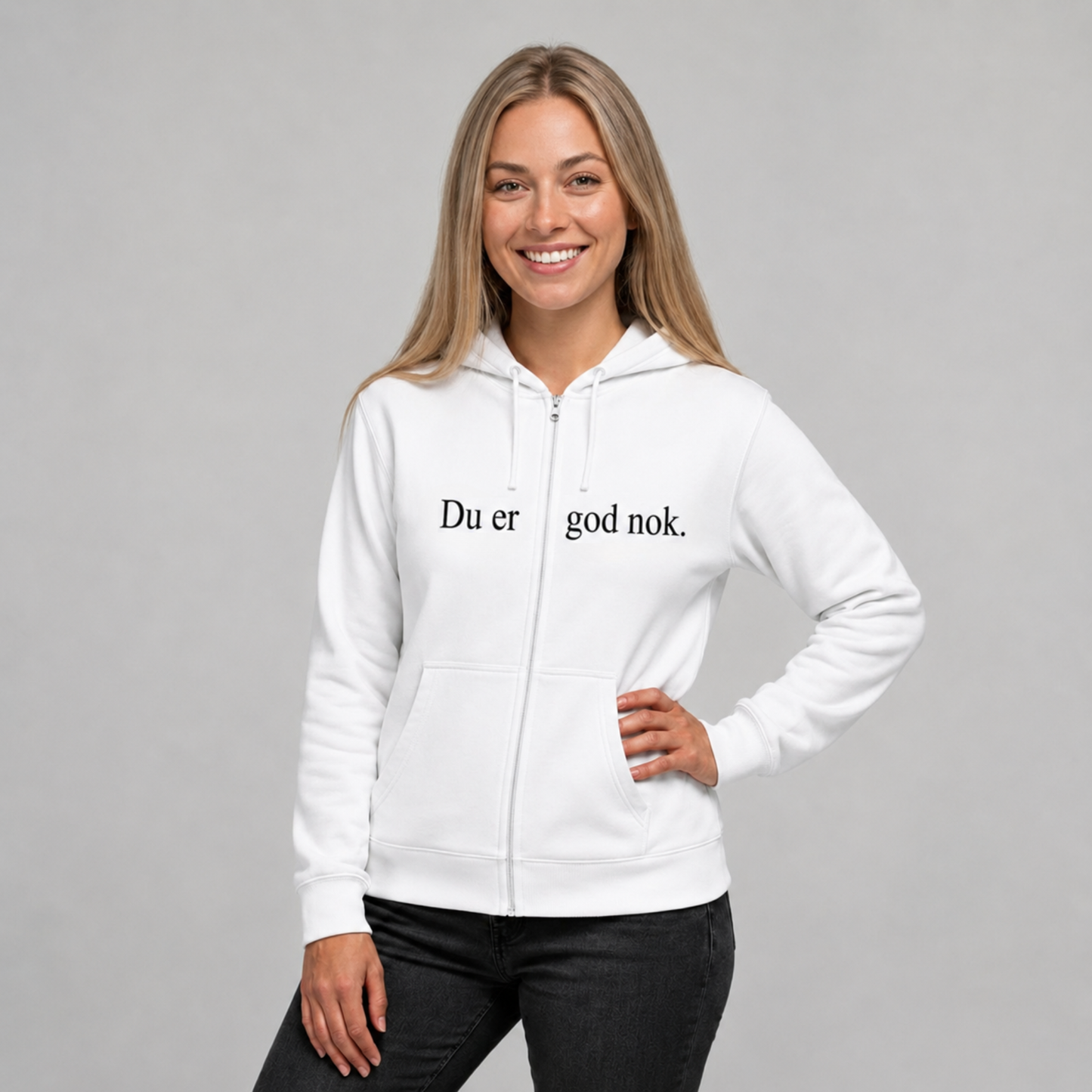 Du er god nok Zip-up hettegenser