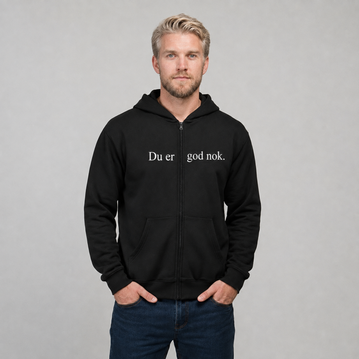 Du er god nok Zip-up hettegenser