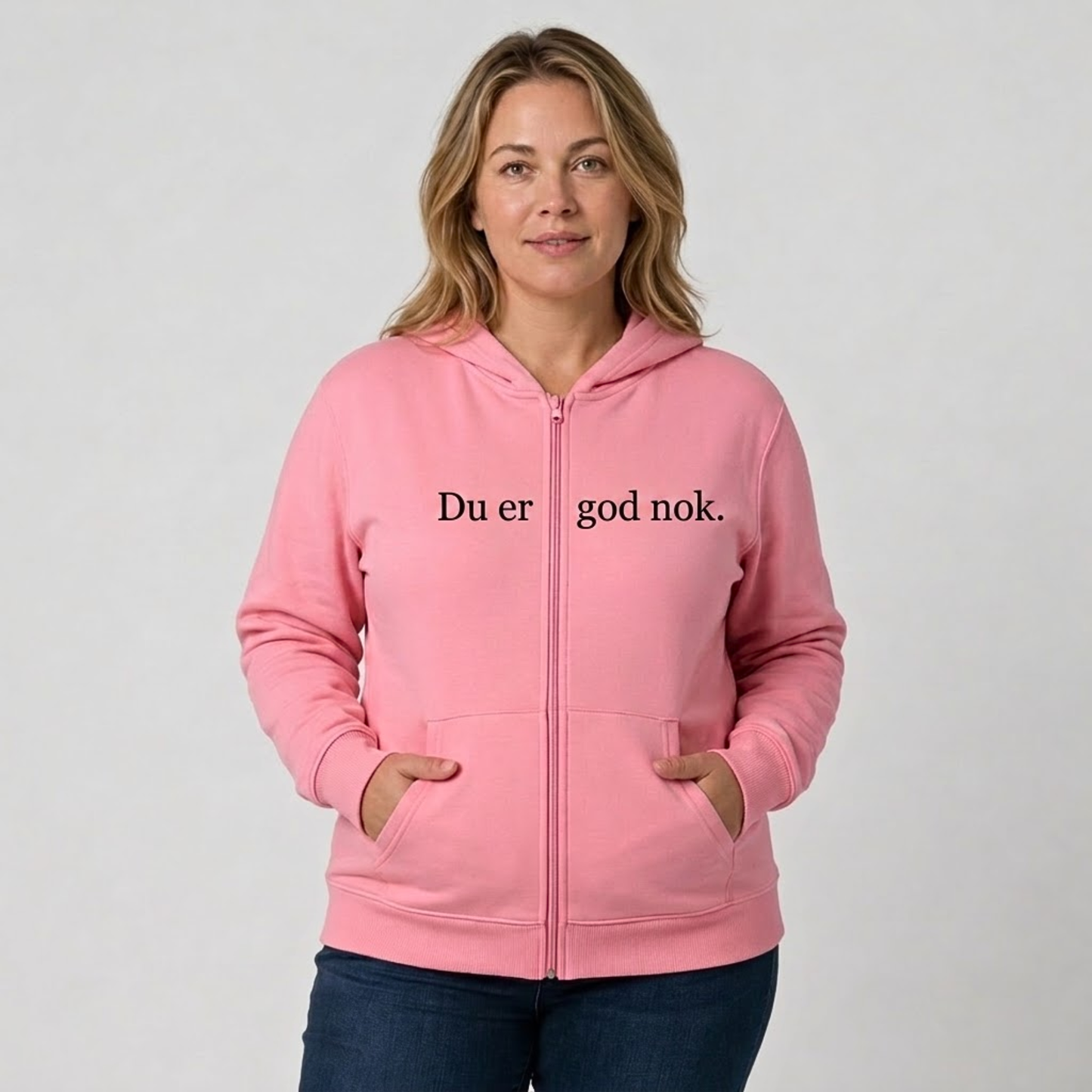 Du er god nok Zip-up hettegenser