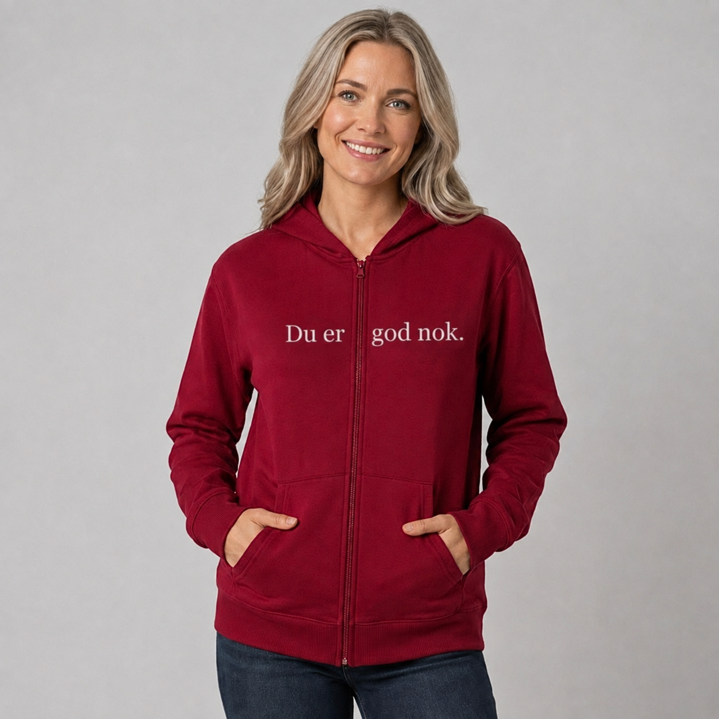 Du er god nok Zip-up hettegenser