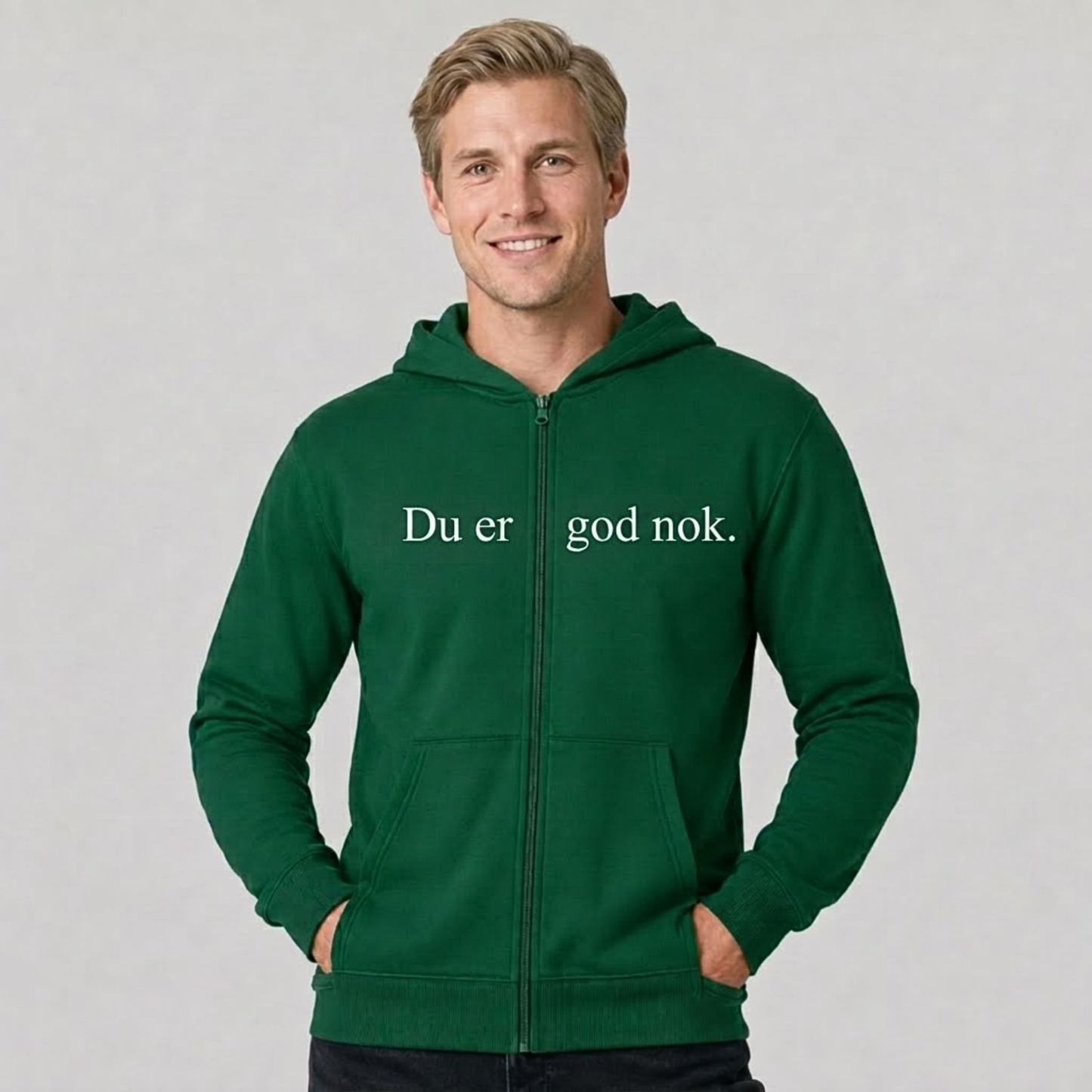 Du er god nok Zip-up hettegenser