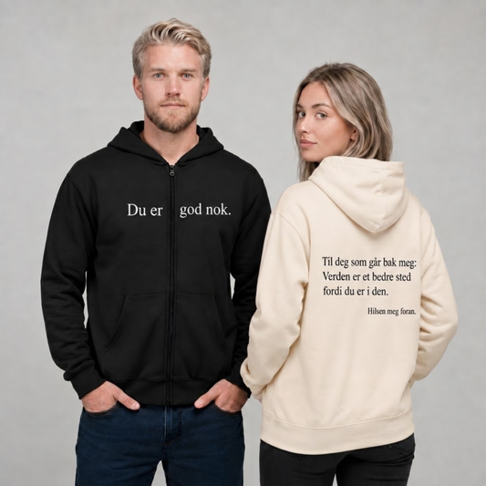 Du er god nok Zip-up hettegenser