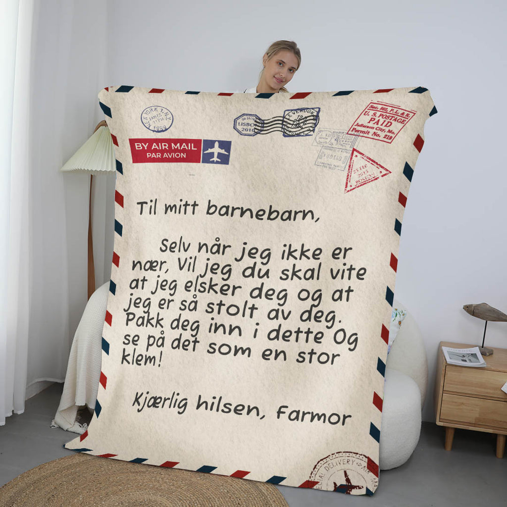 Bestefar/Farfar/Morfar – Til Mitt Barnebarn -Førsteklasses Pledd™ Ver. 3, image size:1024x1024